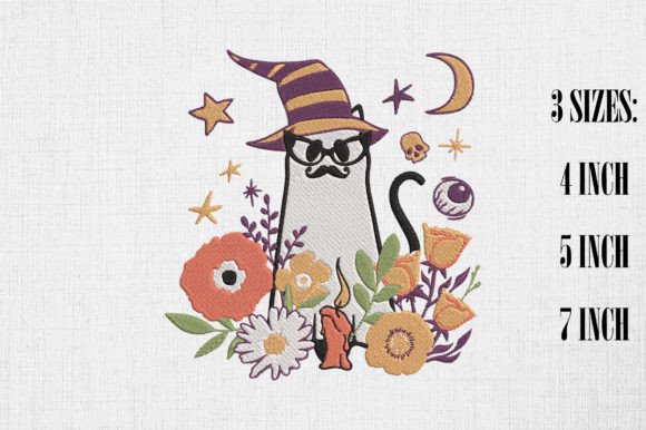 Floral Black Cat Happy Halloween Design Review